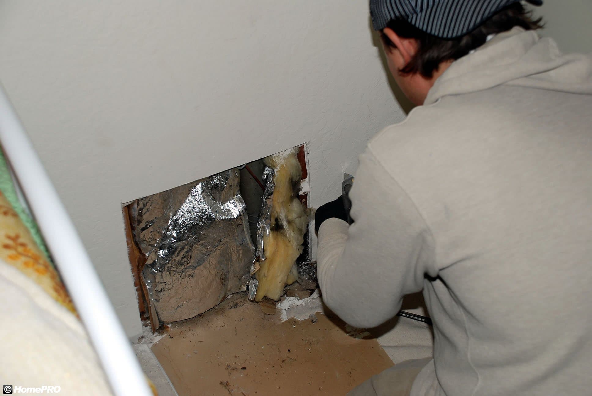 HomePRO exterior repair involving damaged wood and framing